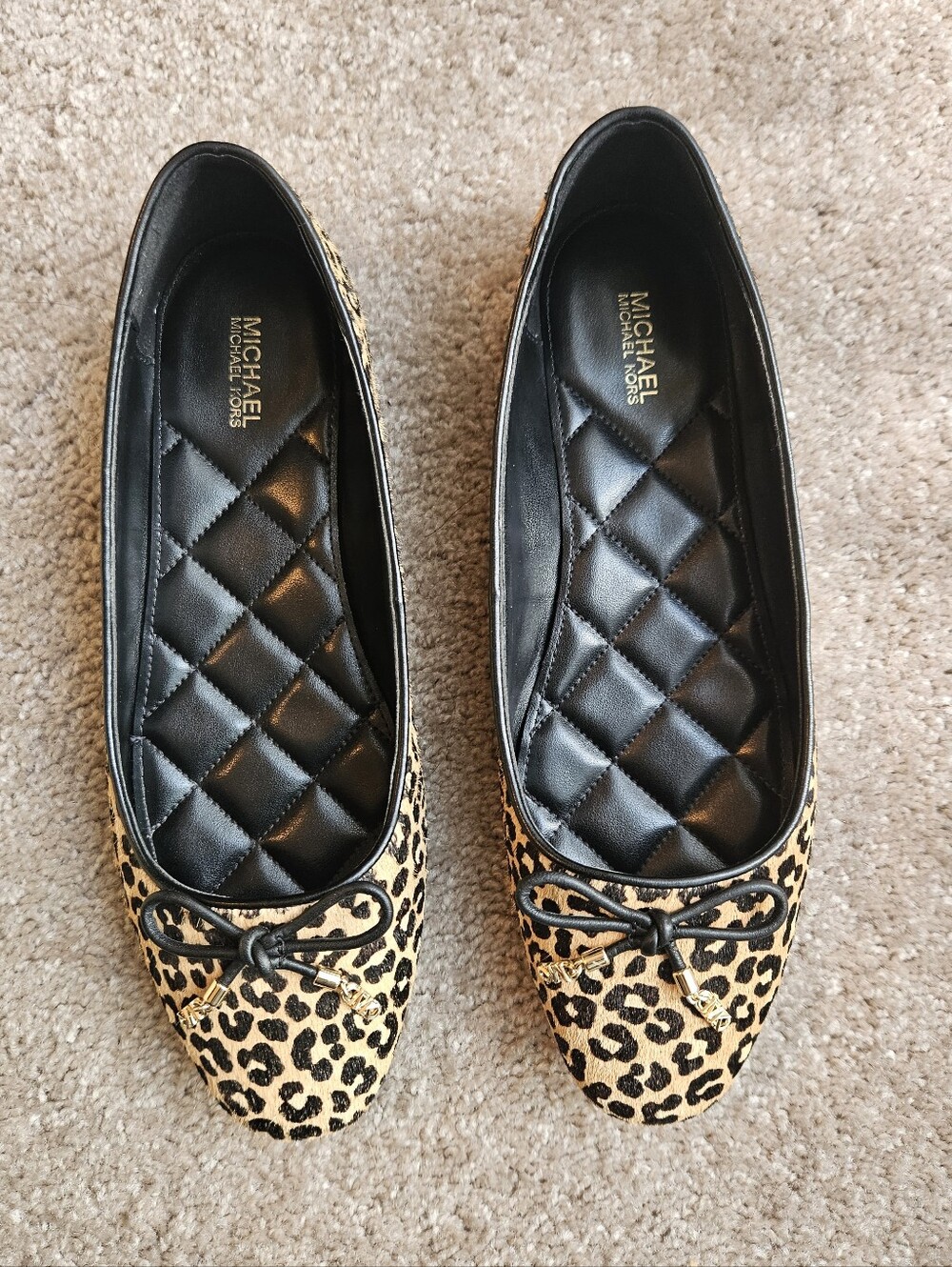 Women's MICHAEL Michael Kors Leopard-Print Ballet Flats - Black & Tan